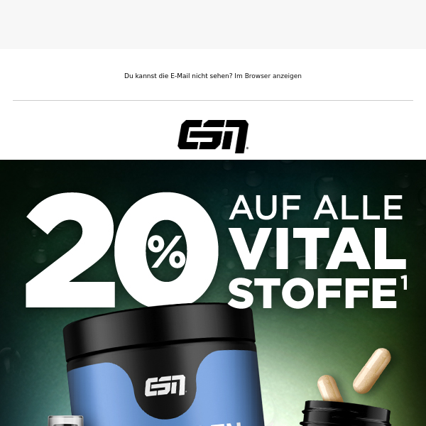 20% auf alle Vitals 😎 5 neue ESN Vitalstoffe im Vital Dro