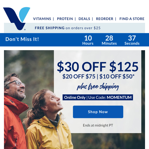 ⚠️The Vitamin Shoppe, up to $30 off ends tonight