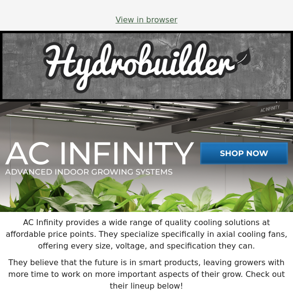 AC Infinity - Now Available on Hydrobuilder! 💪