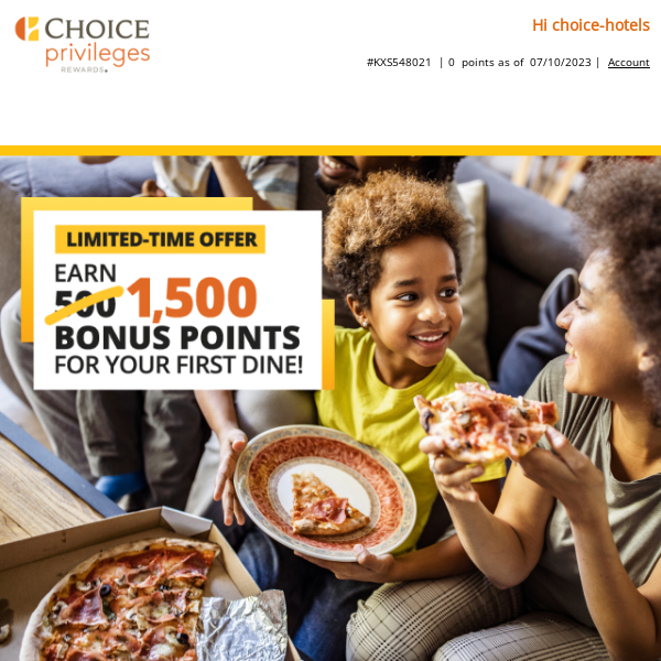 You’re Invited! Earn 1,500 Points on Dining