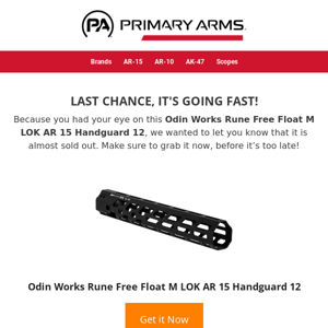 ⚡ It’s almost gone! See if Odin Works Rune Free Float M LOK AR 15 Handguard 12 is available ⚡