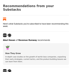 Recommendations from your Substacks