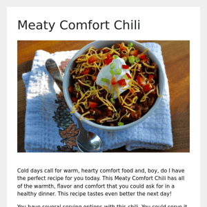 Foodie Fitness (Comfort Chili!)