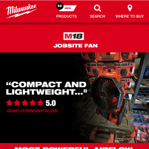 Stay Cool with the Milwaukee M18™ Jobsite Fan