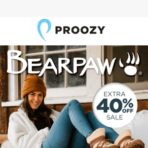 Get cozy this winter with 40% off Select Bearpaw Shoes!