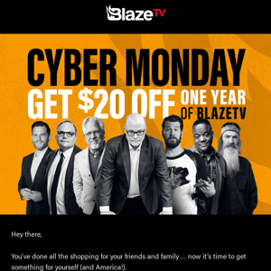 Treat yourself to BlazeTV This Cyber Monday