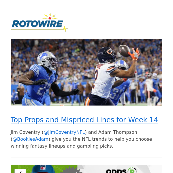 Top Player Props and Mispriced Betting Lines for Week 14