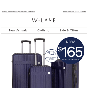3 Piece Luggage Set Now $165* + Free Shipping