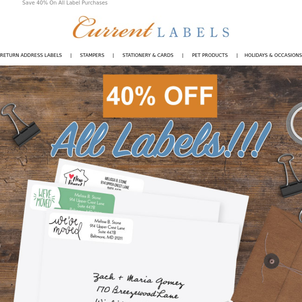 All Labels = 40% Off!!! Shop Now!