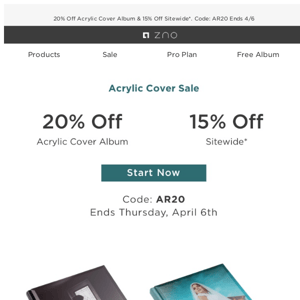 Grab 20% Off Modern Acrylic Cover Album Now!