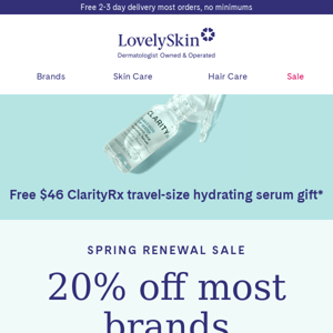 20% off Spring Renewal Sale starts NOW + $46 ClarityRx gift!