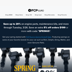 FCP Euro's Spring Sale: Major Discounts on Your Favorite Parts Brands!