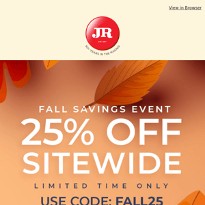 Columbus Day Savings: 25% off sitewide!