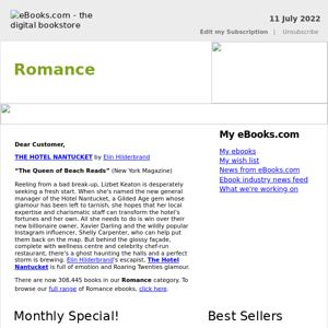 Romance : Amy Rose Bennett, Stacy Reid, Elin Hilderbrand, Brian Feehan...