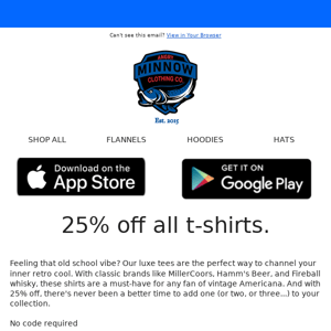 25% off all t-shirts👕