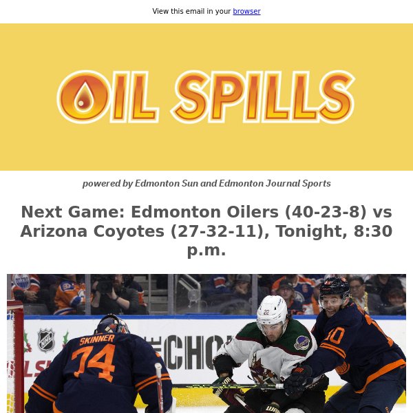 Kane out, Kostin takes morning skate as Oilers play Penguins