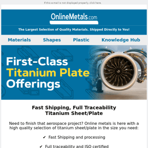 Titanium Sheet/Plate | Fast Shipping, Grades 2-5