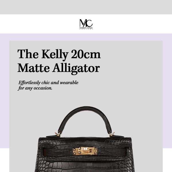 Hermes Kelly Sellier 20 Beton Mate Alligator Gold Hardware – Madison Avenue  Couture