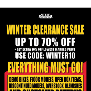 Everything Must Go ⚠️ Winter Clearance Up To 70% Off 200+ Items