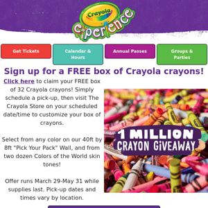 Get a FREE box of Crayola crayons! 🖍🖍🖍