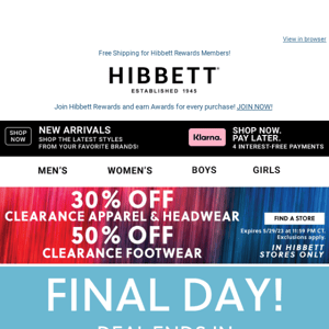 Hibbett Sports Gift Card, $25 to $500