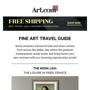 Fine art travel guide inside.
