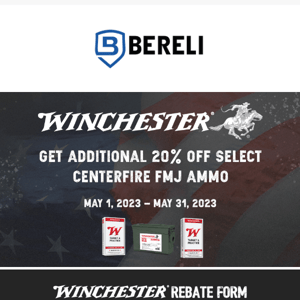 😱 Get Additional 20% Off Winchester FMJ Products