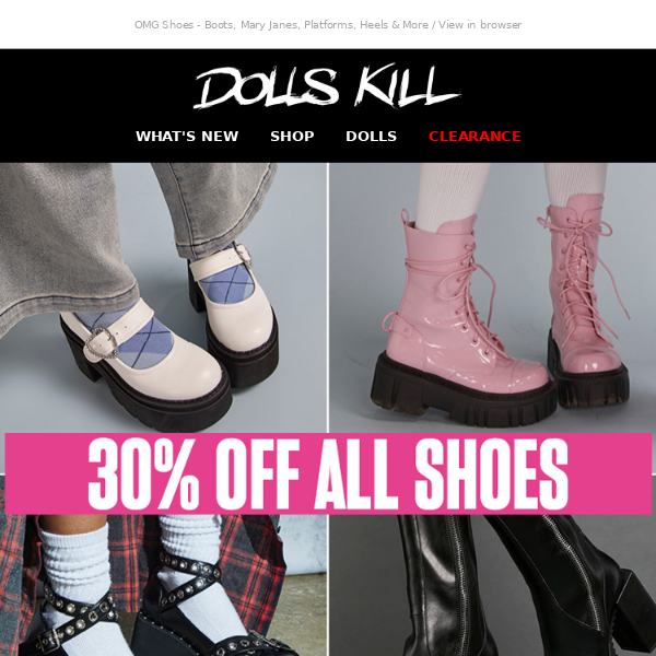 30% Off All Shoes NOW! 👟👠👢