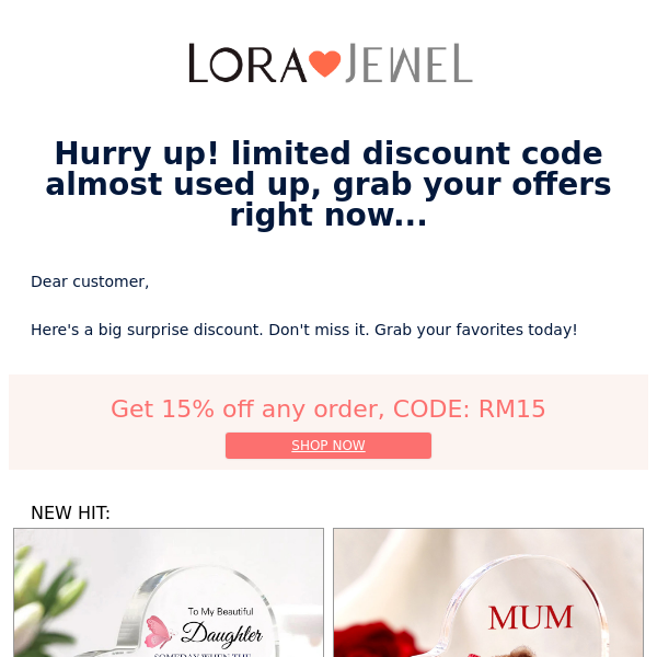 Hurry up! limited discount code almost used up, grab your offers right now...