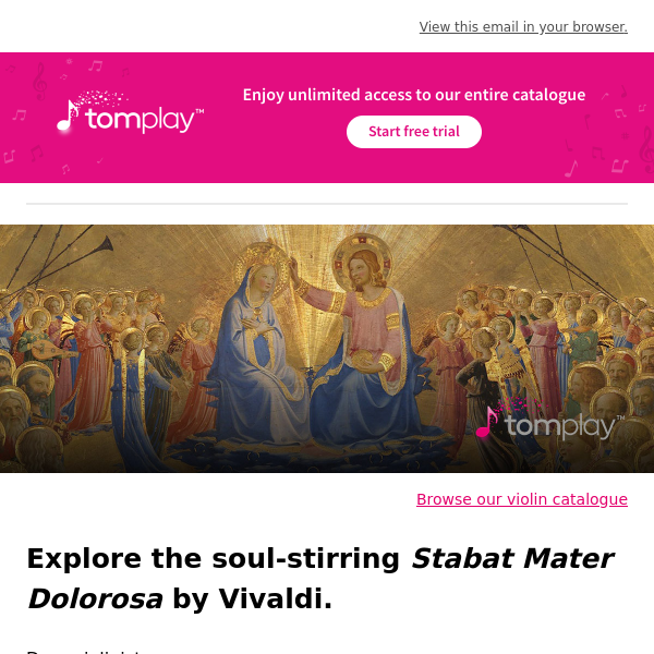 🎻 New sheet music: Play the soul-stirring Stabat Mater Dolorosa by Vivaldi.