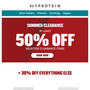 Time to stock up Myprotein Australia! 50% off clearance sale 💪
