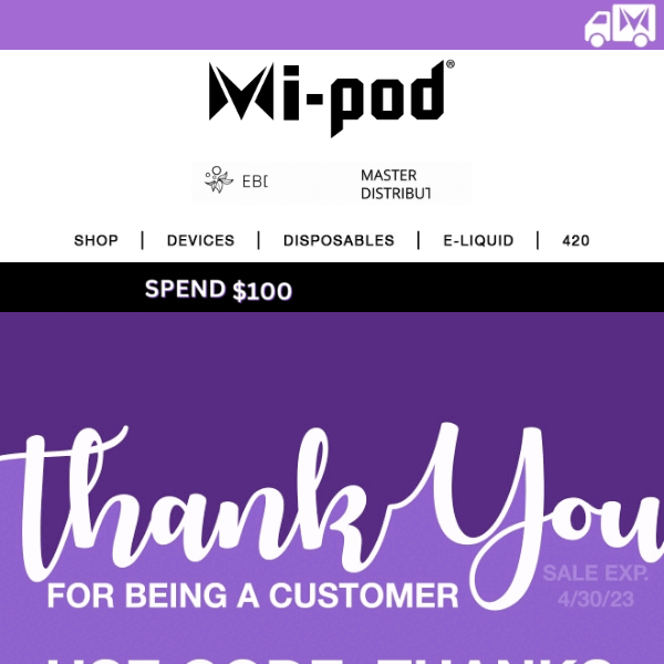 Mi-Pod Online | Customer Appreciation Sale | Massive Sitewide Savings