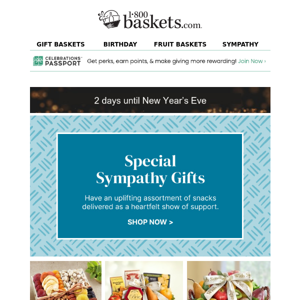 Find gourmet gifts created for expressing condolences and compassion.