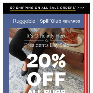 It Starts Now! 20% Off for Presidents Day