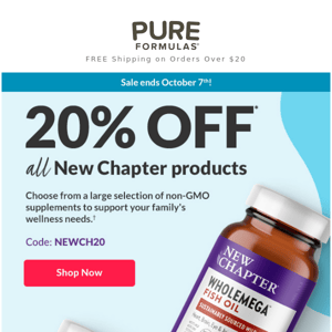 Non-GMO sale! 20% OFF all New Chapter products
