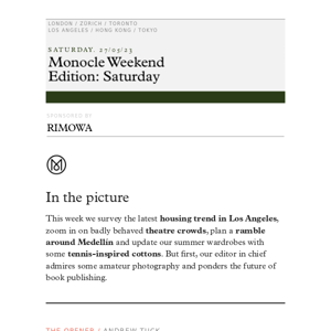 The Monocle Weekend Edition – Saturday 27 May 2023