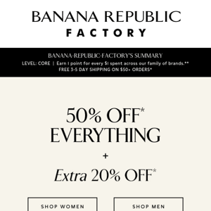 Don't miss out on 50% off everything + 20% off