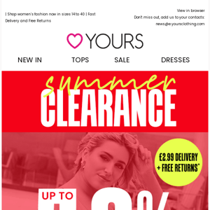 Summer CLEARANCE: The event of the season