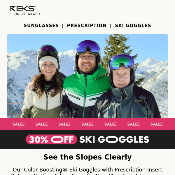 30% off Ski Goggles 🎿