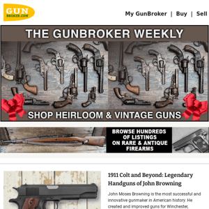 Gifts for the Collector: Vintage Rifles, Ammo, Handguns, Militaria