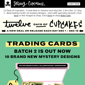 New Trading Cards Kick Off our 12 Days of Cupcakes