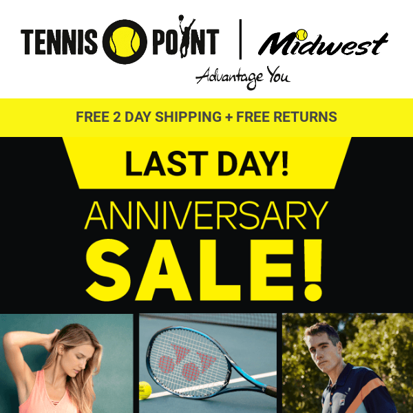 😎LAST DAY, BEST DAY! Don't Miss an EXTRA 25% OFF😎 - Tennis Point