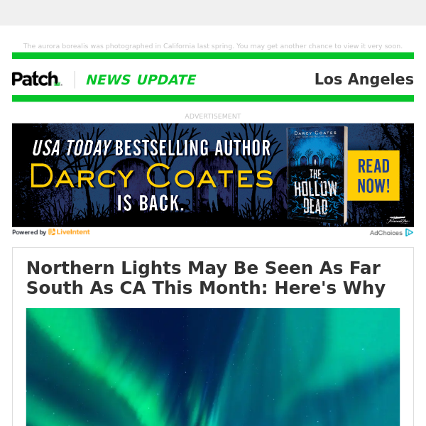 Northern Lights May Be Seen As Far South As CA This Month: Here's Why (Sun 8:23:57 PM)