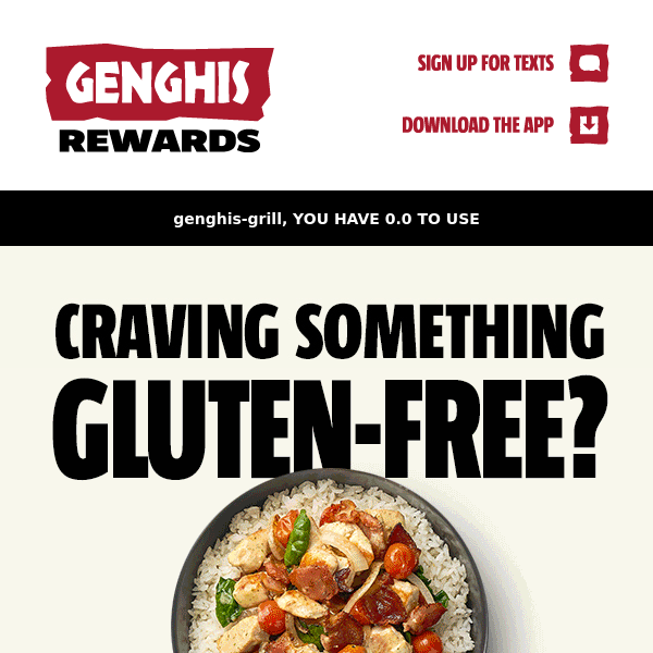 We've got the perfect bowl for YOU, Genghis Grill!!😃❤️😊