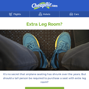 Should a tall person be required to purchase a seat with extra leg room?