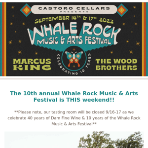 Whale Rock Music & Arts Festival is THIS Weekend!! 🐳