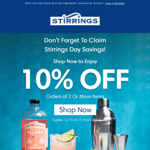 ⏱ Stirrings Day Savings Expire Soon…