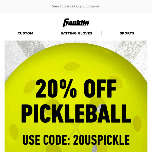 20% Off Pickleball RIGHT NOW! Start Shopping