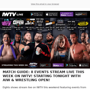 Eight Events Stream LIVE this week on IWTV!
