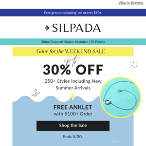 Hello long weekend! Save up to 30% ☀️